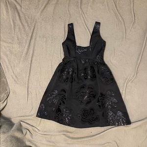 Anthropologie Maeve Jacquard Mini Dress in Black